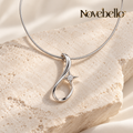 Novebello™ Silver Teardrop Crystal Pendant Necklace