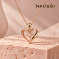 Novebello™ Rose Gold Heart Crystal Pendant Necklace