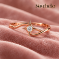 Novebello™ Rose Gold Star Crystal Statement Ring