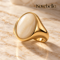 Novebello™ Gold Oval Stone Statement Signet Ring