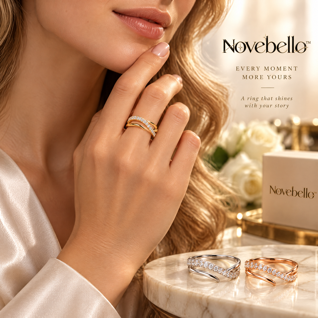 Novebello™ Mixed Metal Crystal Ring Set