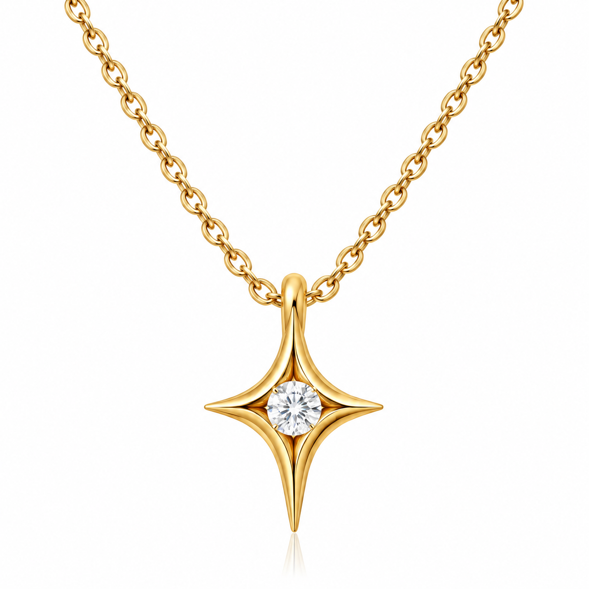 Novebello™ Gold Starburst Crystal Pendant Necklace