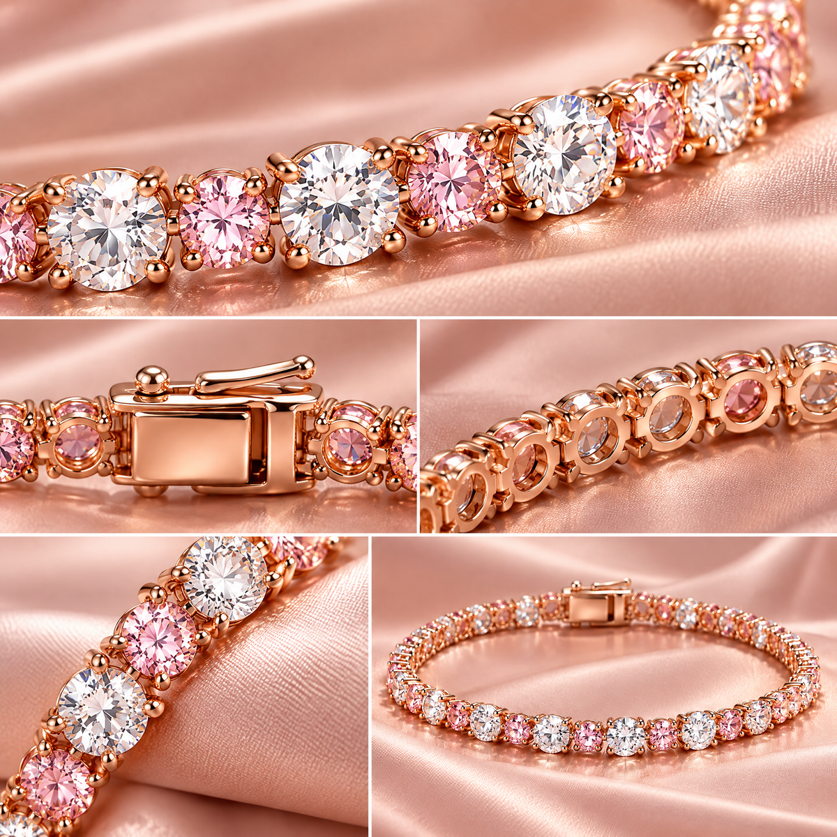 Novebello™ Rose Gold Crystal Tennis Bracelet