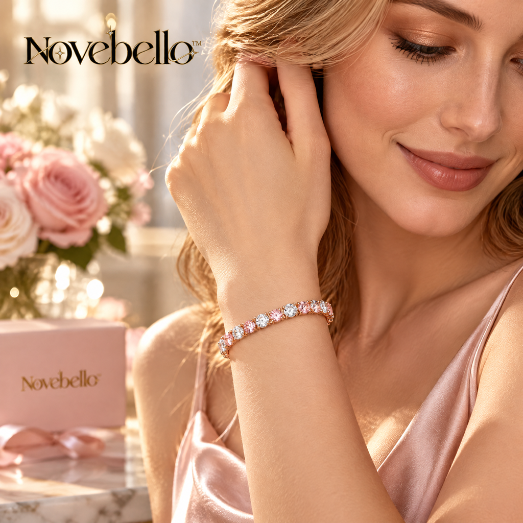 Novebello™ Rose Gold Crystal Tennis Bracelet