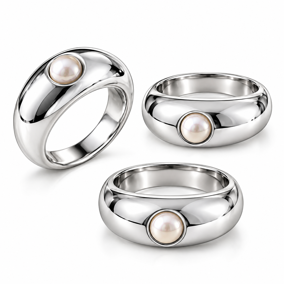 Novebello™ Silver Pearl Accent Ring Collection