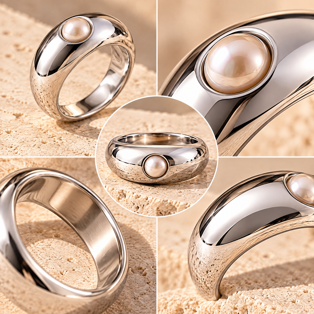 Novebello™ Silver Pearl Accent Ring Collection
